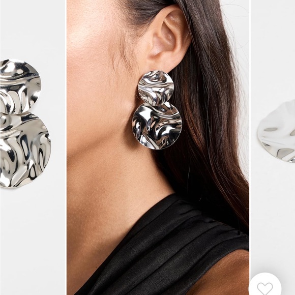 Adina Eden -Chunky Fluid double Disc *Shopbop* Silver Earrings - Picture 6 of 7